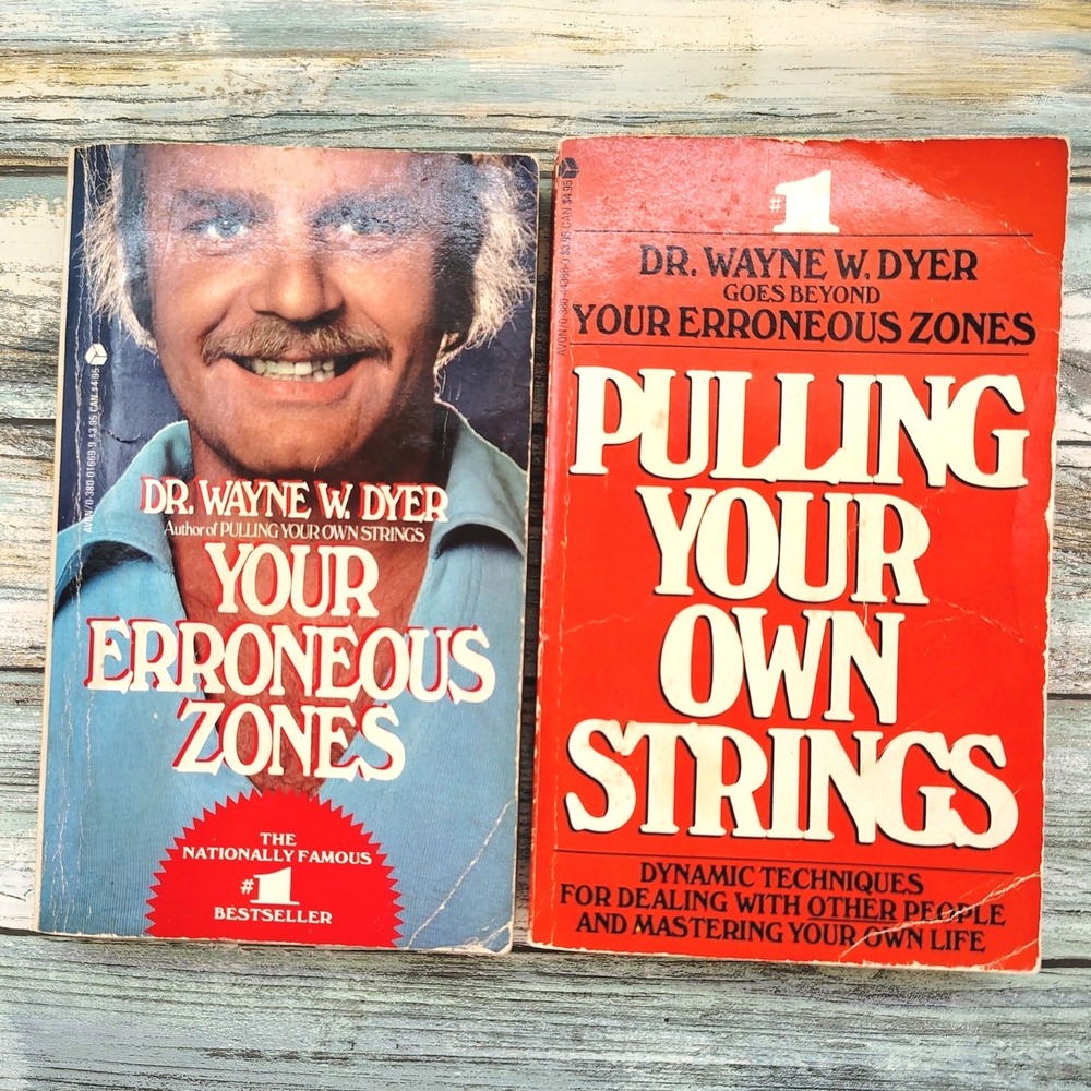Dr Wayne W Dyer Lot of 2 PB Books Pulling Your Own Strings Your‎ Erroneous 1970s
